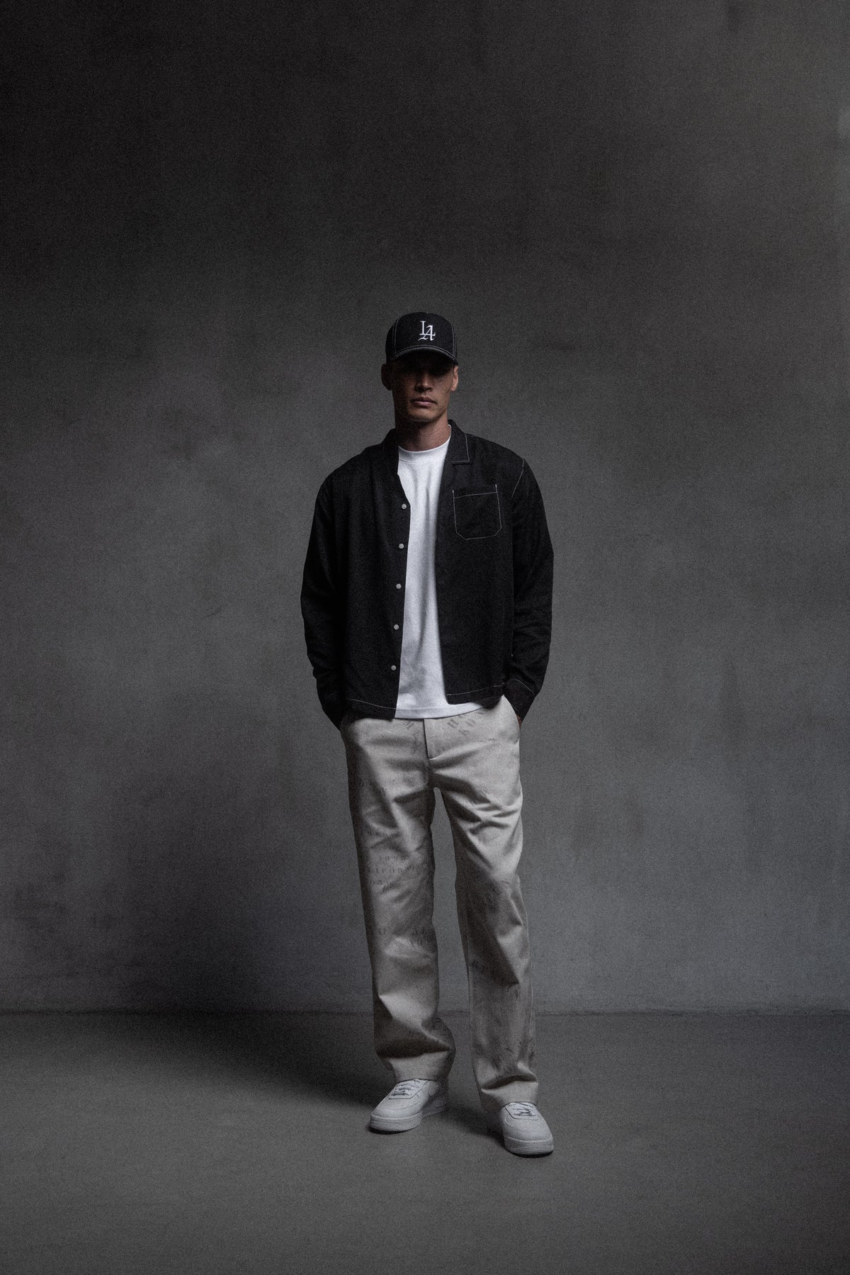 Embroidered LS Camp Collar