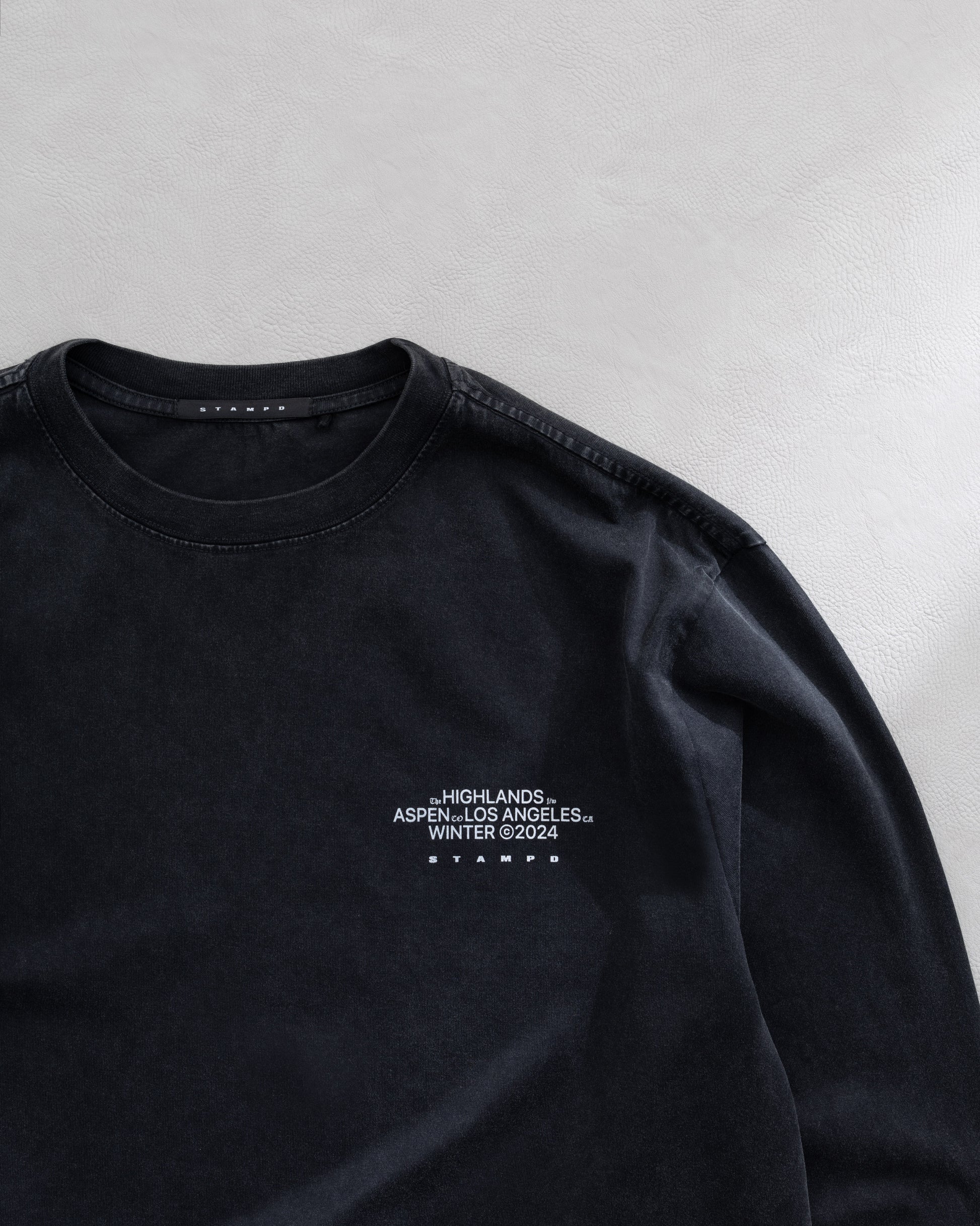 Mountain Peak LS Relaxed Tee - Snow  Washed